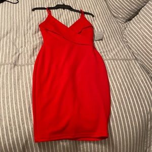 Red midi dress